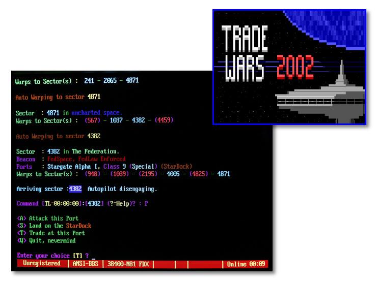 TradeWars 2002 door game screens