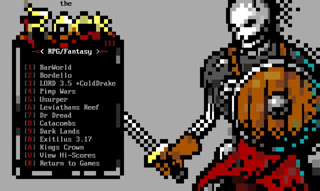 The ROCK Door Sub-Menu 1 ANSI screen